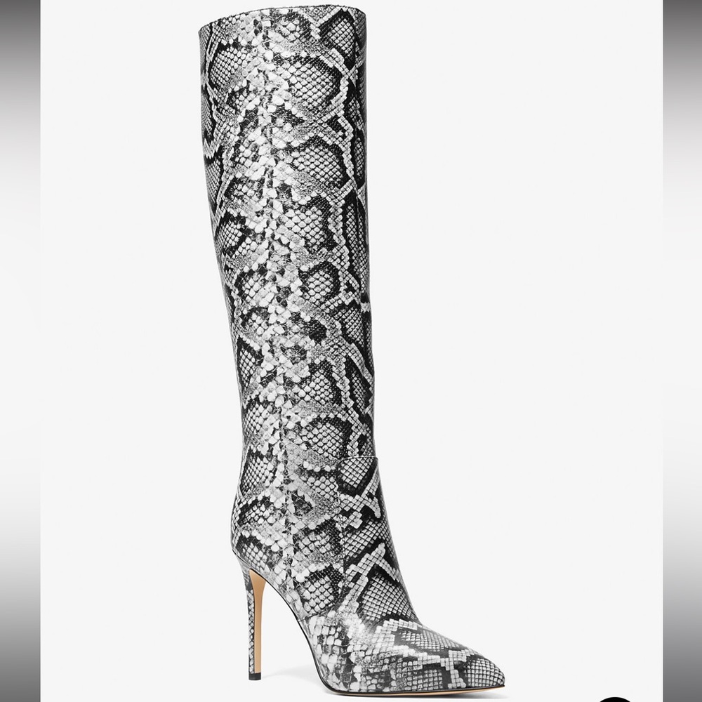 Michael Kors Rue Snake Embossed Leather Knee Boot